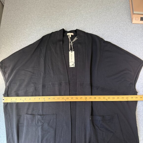 Mod-O-Doc Black Open Front Cardigan Duster Pockets SS Womens Size Medium NWT - Picture 8 of 16